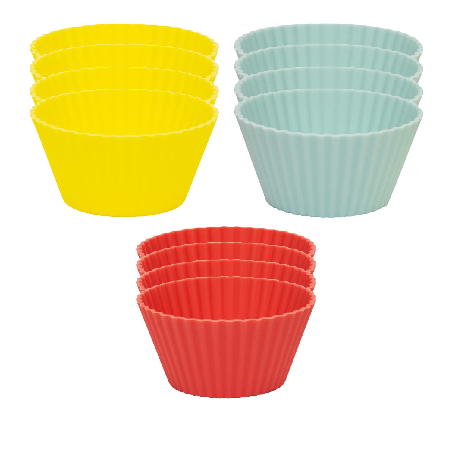 Talking Tables 12-Pack Multicolour Silicone Cupcake Cases - Reusable Muffin Moulds - Premium Quality, Dishwasher Safe, Eco-Friendly, Ideal for Baking with Children - Diameter 7.5cm