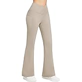 baleaf Women's Fleece Lined Pants Winter Thermal Warm Flare Leggings Crossover Yoga Pants Bell Bottom with Pockets