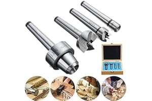 Pack of 4Pcs MT1 Wood Lathe Live Center + Drive Spur Cup Arbor with Wood Case