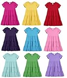 City Threads Girls Super Soft Cotton Short Sleeve Tiered Summer Dress Party Play