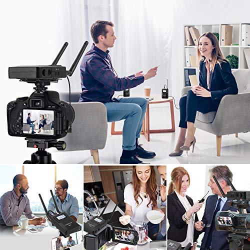 ZHUOSHENG UHF 100channel Wireless Lavalier Microphone System for DSLR