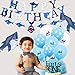 Shark Birthday Party Decorations, Shark Happy Birthday Banner Shark Balloons Large Shark Foil Balloon for Kids 1st 2nd 3rd 4th 5th 6th 10th Under the Sea Ocean Shark Theme Birthday Party Supplies