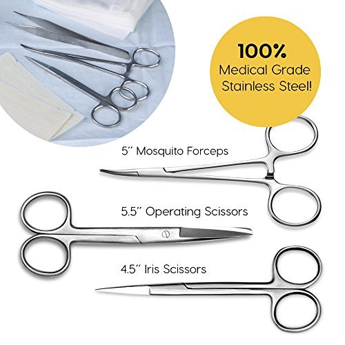 4 Pack 20 Pcs Advanced Biology Lab Anatomy Medical Student Dissecting Dissection Kit Set With Scalpel Knife Handle Blades - Thumbnail 2