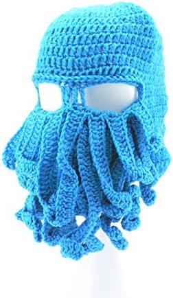 Oidon Octopus Winter Warm Knitted Wool Ski Face Mask Knit Beard Squid Beanie Hat Cap