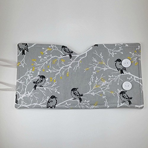 French Press Cozy Cover, 8 cup, Grey Bird Decor - Thumbnail 3