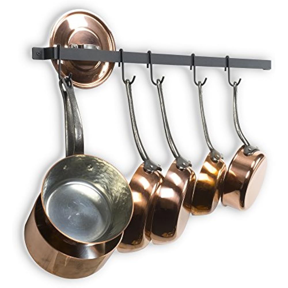 Wallniture Kitchen Rail Organizer Iron Hanging Utensils Rack With Hooks
