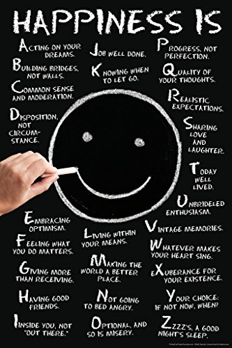 Happiness Is AZ Motivational Poster 12×18