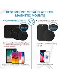 Placa de metal para imán de teléfono, 10 unidades, con placa magnética de repuesto con adhesivo 3M para soporte magnético de teléfono y soporte de coche (ventado CD parabrisas salpicadero), rectangular y redondo