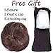 VRHOT 28 Pieces Human Hair Weaves with Top Closure Brazilian Virgin Hair Weave Wavy Curly Short 27Pcs Hair with Closure Free Wig Cap Shower Cap 2'' 3'' 4'' 100g Brown (2'' 3'' 4'', 30)