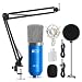 TONOR Professional Studio Condenser Microphone Computer PC Microphone Kit with 3.5mm XLR/Pop Filter/Scissor Arm Stand/Shock Mount for Professional Studio Recording Podcasting Broadcasting, Blue