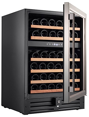 Smith-Hanks-RW145DR-46-Bottle-Dual-Zone-Under-Counter-Wine-Refrigerator-24-Inch-Width-Built-In-or-Free-Standing