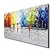 100% Hand-painted Abstract Landscape Wall Art People Walking Modern Oil Painting