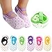 Cubaco 6 Pairs Baby Socks Non Skid Anti Slip Slipper Cotton Socks With Grips and Straps For Baby Toddler Girls