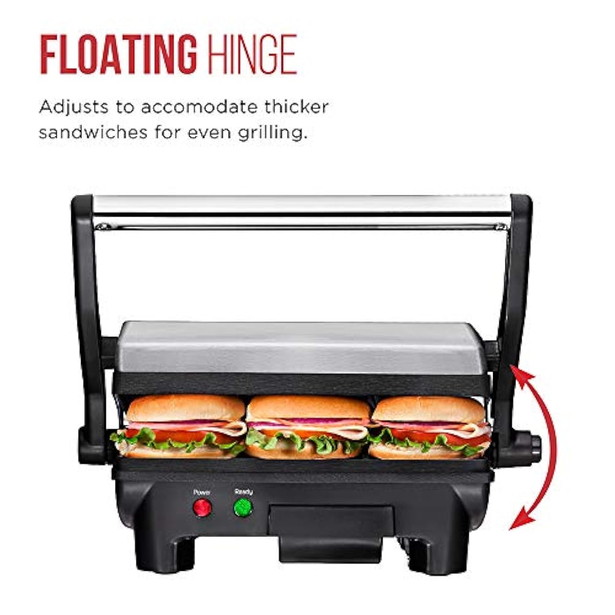 Chefman ELECTRIC PANINI PRESS Grill and Gourmet Sandwich Maker w/ Non