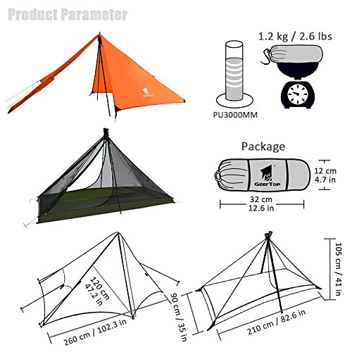 GEERTOP-1-person-3-season-20D-Ultralight-Backpacking-Tent-For-Camping-Hiking-Climbing-Pole-NOT-included-Orange-Inner-tent