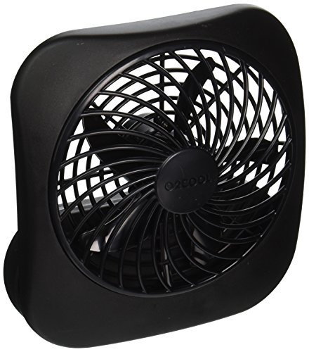 O2COOL Treva 5 Inch Battery Powered Fan Portable Desk Fan 2 Cooling Speeds with Compact Folding & Tilt Design Cubicle Accessories Small Portable (Black)