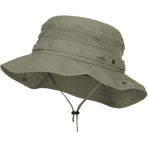 Big Size Washed Bucket Hat with Chin Cord - Olive 2XL-3XL at