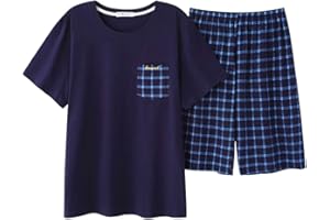 OMYbaby Big Boys Pajamas Set Loose Summer Short Cotton Sleepwear Teens PJS 13-18Years