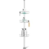 simplehuman 8' Tension Pole Shower Caddy, Stainless Steel and Anodized Aluminum