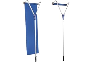 Tacsal Aluminum Snow Roof Rake, 6-21.58FT, Detachable, Wheels, Oxford Slide, Anti-Skid Rubber Grip