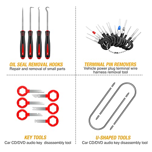 GOOACC Trim Removal Tool, Tool Adhesive Cable Clips Pry Kit Car Panel