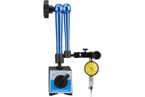 Wandisy Digital Dial Indicator, Clockwise Tools with Dial Test Indicator Gauge Electronic Digital Dial Indicator Gage Gauge and Magnetic Base Conversion Auto Off Featured Measuring Tool(Blue)