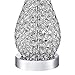 Kasey Modern Accent Table Lamp Crystal Bead Silver Gourd White Drum Shade for Living Room Family Bedroom Bedside Nightstand - Possini Euro Design