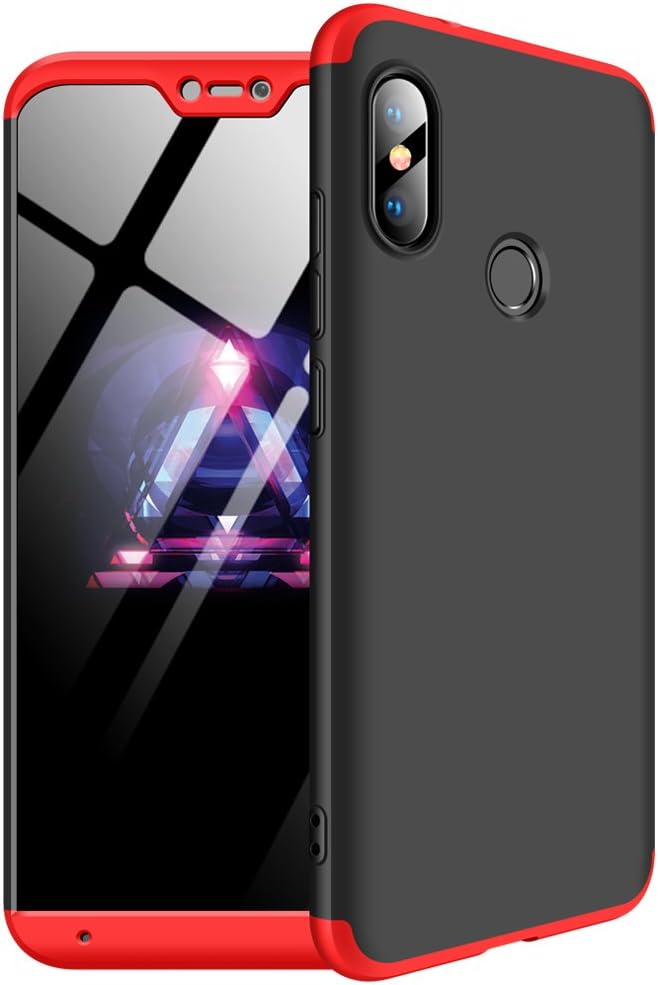 MYLB-US Huawei Honor 8C Case, Ultra-Thin 360 Degree Body Protection [3 in 1] Detachable PC Hard case, Suitable for Huawei Honor 8C (Black+Red)