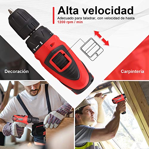 Taladro-Atornillador-12V-DETLEV-Pro-Destornillador-Elctrico-2-Velocidades-Par-Mx-28Nm-181-con-1-Batera-Recargable-de-iones-de-Litio-2000mAh
