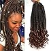 18 Inch 144 Roots/pack Crochet Braids Hair Box Crochet Braids With Curly Ends Ombre Brown Box Braid Crochet Hair Crochet Hair For Women Braiding Hair Extensions (Black&Brown(1B/30))
