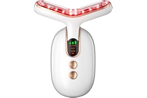 IHELOL Neck Face Massager, Multifunctional Facial Massager, Face Sculpting Tool for Skin Care and Double Chin with Vibration, Thermal (White Gold)