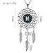 VOIMAKAS Dream Catcher Necklace, Retro Boho Zodiac Sign Pendant Dangling Feather Tassel Bead Charm Chain Constellation Jewelry for Women - Libra