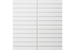 Bedrosians Le Cafe 1" x 6" Straight Stack Matte Porcelain Mosaic Tile, White (10-Pack, 9.55 SF)