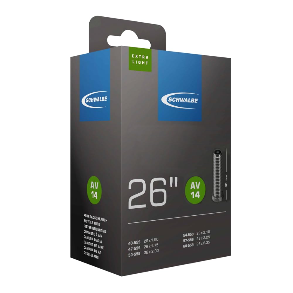 Schwalbe STU038X Xtra Light Inner Tube - Black, 26 x 1.50/2.10 Inch
