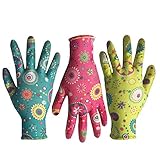 PROMEDIX Clear Nitrile Garden Working Gloves Comfort Flex Coated Work Gloves, Super Light Weight, Breathable, ML Size Fit Most (3 Pair)