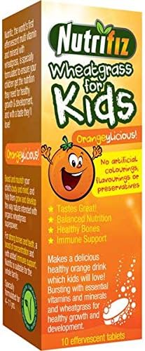 Nutrifiz Kids Wheatgrass Effervescent Orange Flavour 10 Tablets