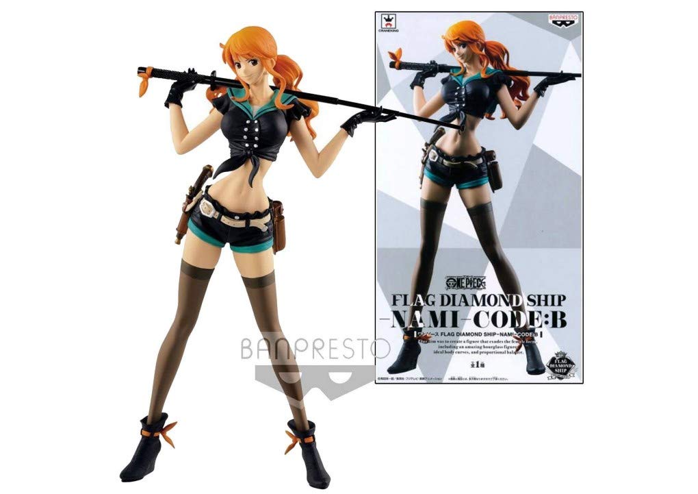 Banpresto - One Piece-Flag Diamond Ship-Nami-Code B, 25 cm, 80609