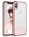iPhone X Case Glitter , BENTOBEN Protective iPhone 10 Case Hybrid Soft TPU Hard PC Shockproof Phone Case Bling Slim iPhone Cover with Strip for Girls, Women - Rose Gold [Support Wireless Charging]