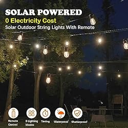 Stright 48FT Solar Powered String Light with Remote