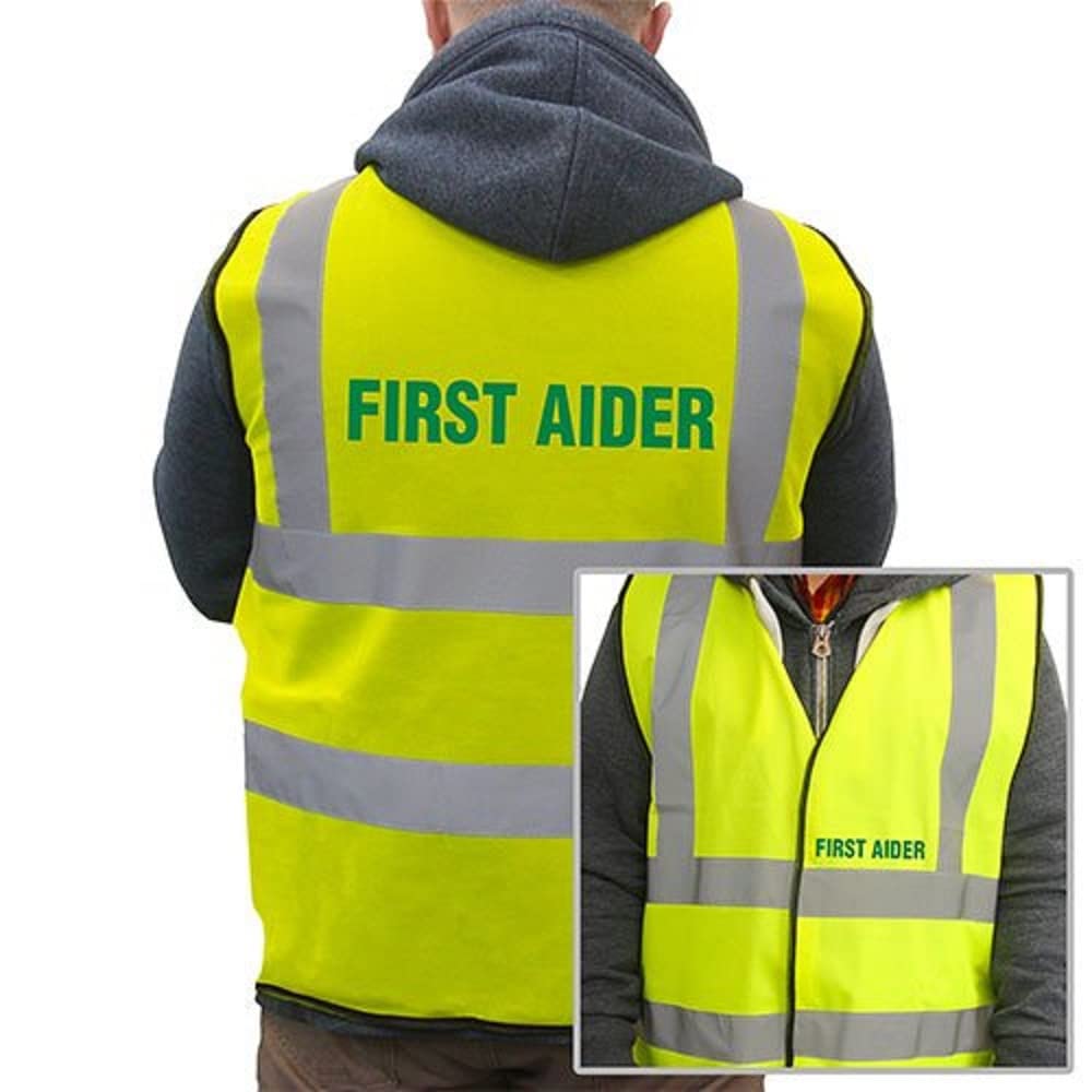 Supreme HRT80Y-M-First Aider Basic High-Visibility Safety Vest, Medium, Yellow