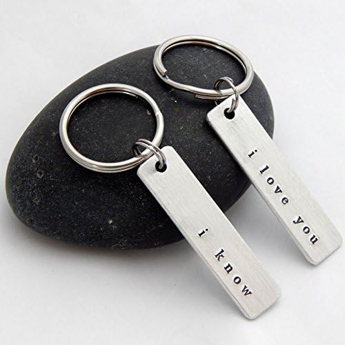 I Love You I Know Set of Two Keychains - Star Wars Inspired Personalized Couples Key Chains