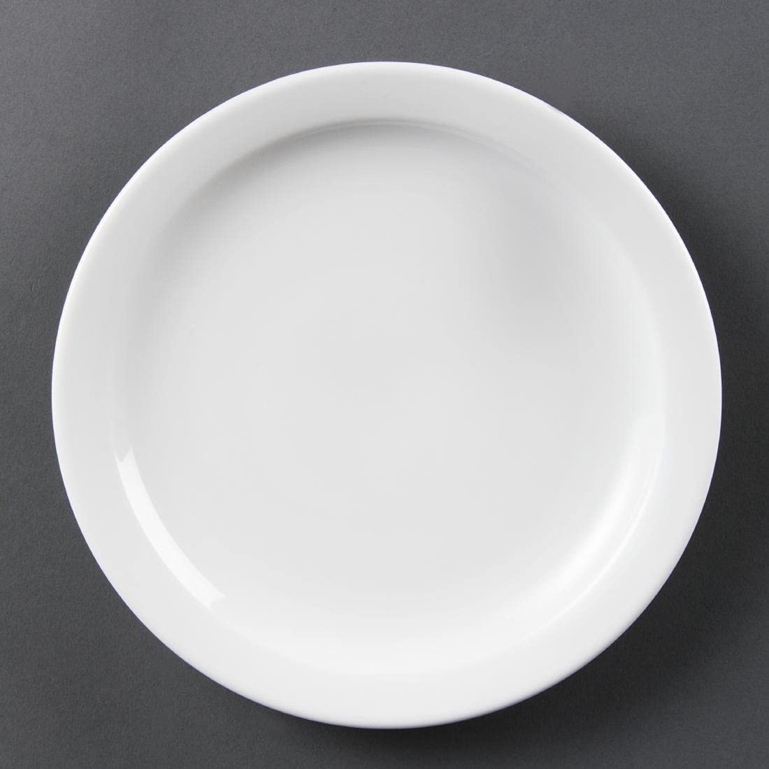 Olympia White Ware Narrow Rimmed Service Plates 202mm Porcelain 12pc