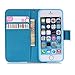 Urberry Iphone SE Wallet Case, Blue Sky Print Case for Iphone SE/5/5S, Shock-proof Case with a Free Screen Protector