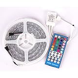 SUPERNIGHT 16.4ft 5M DC12V 5050 SMD Silicone Tube IP67 Waterproof RGBWW LED Strip light RGB+Warm White Colorful LED Strip Light 300 LEDs 60led/M with RGBW LED Controller