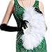 BABEYOND Marabou Feather Fan 20s Vintage Folding Fan Flapper Hand Fan for Costume Dancing Show Tea Party Wedding Decoration (White)