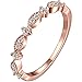 BOHG Jewelry Women's 3mm 18k Rose Gold Plated Cubic Zirconia CZ Love Eternity Promise Ring Wedding Band