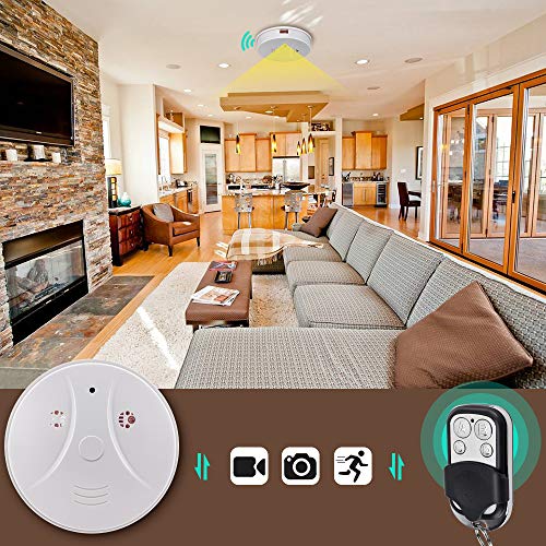 Toughsty 16GB 1080P HD Home Security Camera Recorder Smoke Detector Fire Alarm Hidden Spy Cam Motion Activated 24 Hour Surveillance