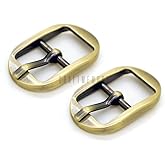 CRAFTMEMORE 4pcs 1/2", 5/8" Belt Buckle Single Prong Oval Center Bar Buckles for Belt Purse Making Accessories SC60 (1/2 Inch, Brushed Brass)