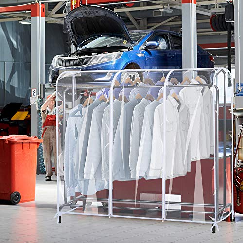 SIWUTIAO Garment Rack Cover 6Ft Transparent PEVA Clothing Rack COVER ONLY Clear Clothes 