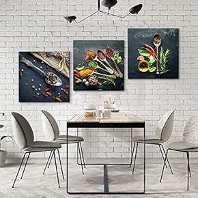 3 Panel Delicious Food Pictures Home Wall for...